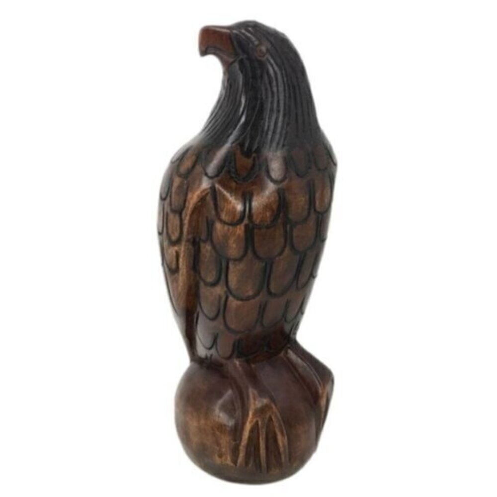 Hand Carved Wood Eagle Sculpture